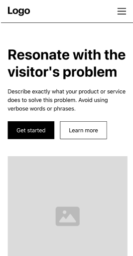 An example mobile design for a landing page using Relume library.